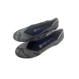 Rothy's The Flat US 6.5 Grey Camo Round Toe Ballet Flats Knit Recycled